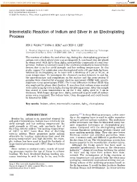 Intermetallic Reaction of Indium and Silver in an Electroplating Process