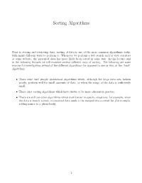 Sorting Algorithms