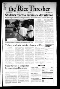 Students React to Hurricane Devastation Tulane Students to Take