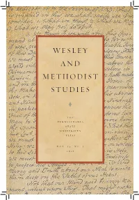Wesley and Methodist Studies