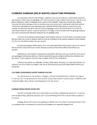 Curbside Garbage (Solid Waste) Collection Program
