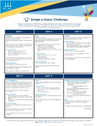 Design a Game Challenge