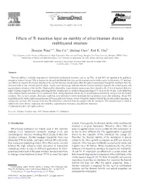 Effects of Ti Transition Layer on Stability of Silver/Titanium Dioxide Multilayered Structure ⁎ Zhenguo Wang A, , Xun Cai A, Qiulong Chen A, Paul K