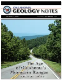 Mountain Ranges INSIDE on PAGE 4 OKLAHOMA GEOLOGICAL SURVEY