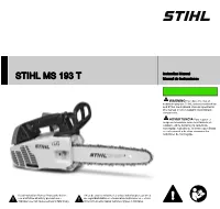 STIHL MS 193 T Owners Instruction Manual