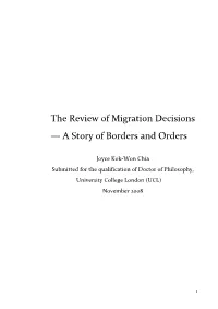 The Review of Migration Decisions — a Story of Borders and Orders