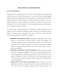 Biotechnology & Bioinformatics Q