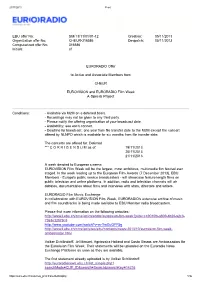EBU Offer No: SM/13/11/01/01-12 Creation: 05/11/2013 Organization Offer No: CHEUR-316586 Despatch: 05/11/2013 Computerized Offer No: 316586 Initials: Sf