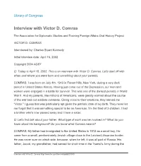 Interview with Victor D. Comras