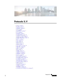 Protocols: U, V