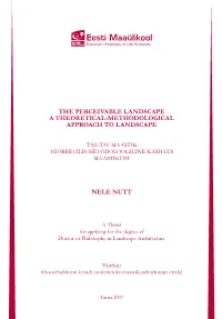 The Perceivable Landscape a Theoretical-Methodological Approach to Landscape