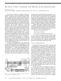 The Place of Zinc, Cadmium, and Mercury in the Periodic Table