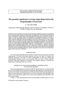 The Possible Significance of Long-Range Dispersal for the Biogeography of Seaweeds C