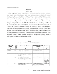 APPENDIX 3 in West Bengal, Each Treasury Links with Either a Branch