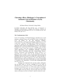 Heidegger's Conception of Authentic Life In