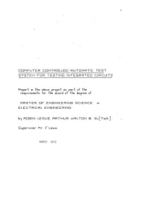 Part of the Requirements for Tfie Award of the Degree Of