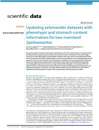 Updating Salamander Datasets with Phenotypic and Stomach Content
