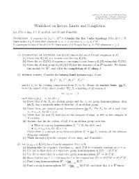 Worksheet on Inverse Limits and Completion