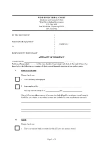 Affidavit of Indigency
