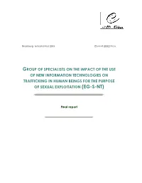 Group of Specialists on the Impact of the Use of New Information Technologies on Trafficking in Human Beings for the Purpose of Sexual Exploitation (Eg-S-Nt)
