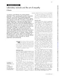 Laboratory Animals and the Art of Empathy D Thomas