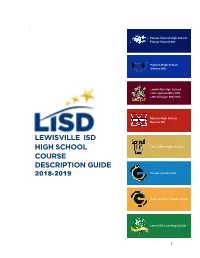 Lewisville Isd High School Course Description Guide