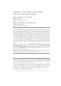 A Polymorphic Aspect-Oriented Functional Programming Language