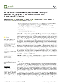 An Italian-Mediterranean Dietary Pattern Developed Based on the EAT-Lancet Reference Diet (EAT-IT): a Nutritional Evaluation