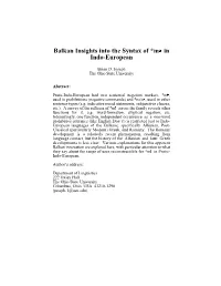 Balkan Insights Into the Syntax of *M in Indo-European