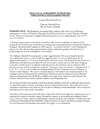 Determination of Effects for Federally Listed Species Are: 1) No Effect; 2) May Affect, but Not Likely to Adversely Affect; 3) May Affect, Likely to Adversely Affect