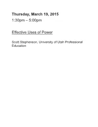 Effective Uses of Power