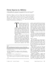 Groin Injuries in Athletes