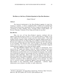 History of the Darcy-Weisbach Equation for Pipe Flow Resistance