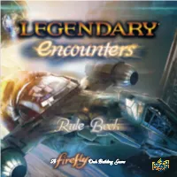 Legendary Encounters Rules – Firefly