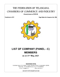 PANEL - C) MEMBERS As on 31St May, 2021