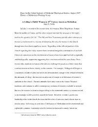 Paper for the Oxford Institute of Methodist Theological Studies, August 2007 History of Methodism Working Group