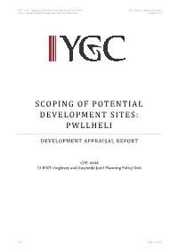 Pwllheli Development Appraisal Report Client: Anglesey and Gwynedd Joint Planning Policy Unit Version 0.02