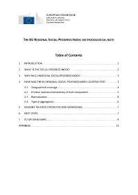 Regional Social Progress Index: Methodological Note