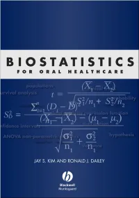 Biostatistics for Oral Healthcare