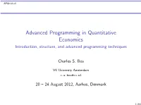 Introduction, Structure, and Advanced Programming Techniques