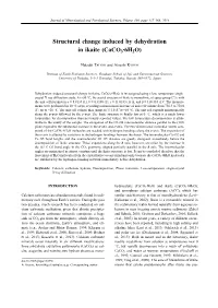 Structural Change Induced by Dehydration in Ikaite (Caco3·6H2O)