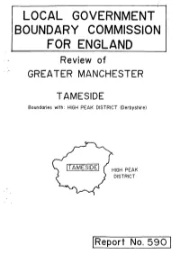 TAMESIDE Boundaries With: HIGH PEAK DISTRICT (Derbyshire)