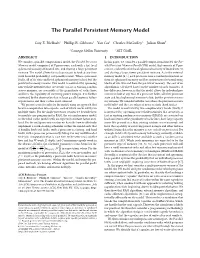 The Parallel Persistent Memory Model