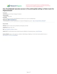 Use of Peripheral Vascular Access in the Prehospital Setting: Is There Room for Improvement?
