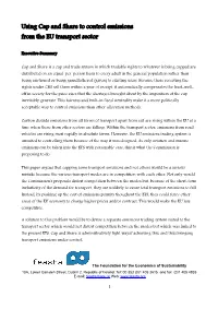 Using Cap and Share to Control Emissions from the EU Transport Sector