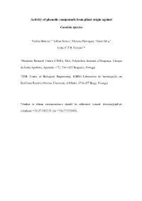 Activity of Phenolic Compounds from Plant Origin Against Candida Species