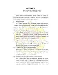 Chapter Ii Framework of Theories