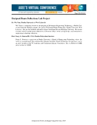 Designed Beam Deflections Lab Project
