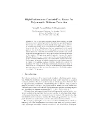 High-Performance Context-Free Parser for Polymorphic Malware Detection
