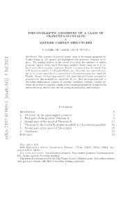 Pseudo-Elliptic Geometry of a Class of Frobenius-Manifolds & Maurer
